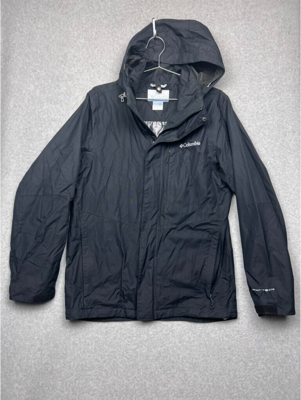 Columbia Jacket Mens S Arctic Trip Black Omni Heat Waterproof Rain Coat Hiking
